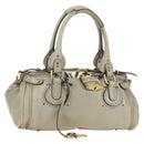 Chloe Paddington Hand Bag Leather Beige Gold Silver Auth 177003V-1