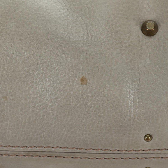 Chloe Paddington Hand Bag Leather Beige Gold Silver Auth 177003V