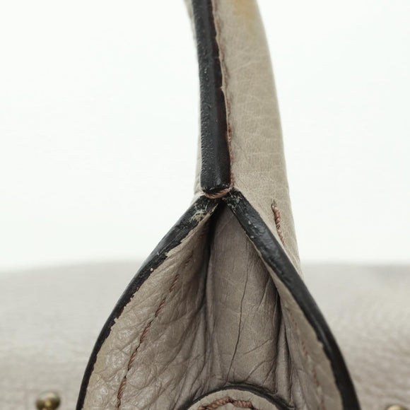 Chloe Paddington Hand Bag Leather Beige Gold Silver Auth 177003V