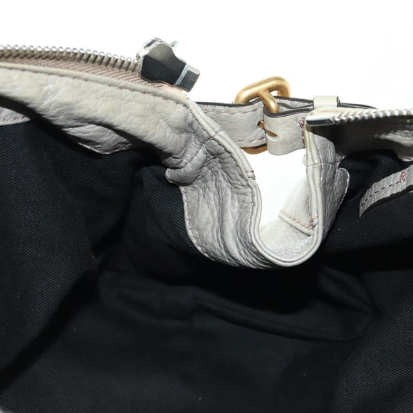 Chloe Paddington Hand Bag Leather Beige Gold Silver Auth 177003V