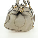 Chloe Paddington Hand Bag Leather Beige Gold Silver Auth 177003V-4