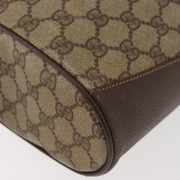 GUCCI GG Supreme Web Sherry Line Bag PVC Beige Gold 164 02 034 Auth 177007