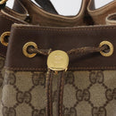 GUCCI GG Supreme Web Sherry Line Bag PVC Beige Gold 164 02 034 Auth 177007-14