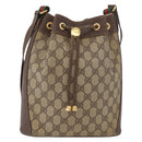 GUCCI GG Supreme Web Sherry Line Bag PVC Beige Gold 164 02 034 Auth 177007-2