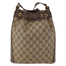 GUCCI GG Supreme Web Sherry Line Bag PVC Beige Gold 164 02 034 Auth 177007-3