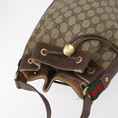 GUCCI GG Supreme Web Sherry Line Bag PVC Beige Gold 164 02 034 Auth 177007-6