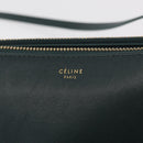 CELINE Trio Shoulder Bag Leather Green Gold Auth 177008A-15