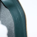 CELINE Trio Shoulder Bag Leather Green Gold Auth 177008A-16