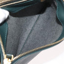 CELINE Trio Shoulder Bag Leather Green Gold Auth 177008A-17