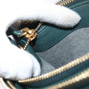 CELINE Trio Shoulder Bag Leather Green Gold Auth 177008A-22