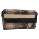 BURBERRY Shoulder Bag Tweed Gold Beige Auth 177012-1