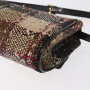 BURBERRY Shoulder Bag Tweed Gold Beige Auth 177012-13