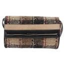 BURBERRY Shoulder Bag Tweed Gold Beige Auth 177012-2