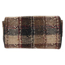 BURBERRY Shoulder Bag Tweed Gold Beige Auth 177012-3