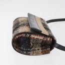 BURBERRY Shoulder Bag Tweed Gold Beige Auth 177012-4