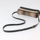 BURBERRY Shoulder Bag Tweed Gold Beige Auth 177012-7