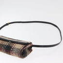 BURBERRY Shoulder Bag Tweed Gold Beige Auth 177012-8
