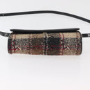 BURBERRY Shoulder Bag Tweed Gold Beige Auth 177012-9