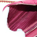 PRADA Schoudertas met Ketting Nylon Roze Goud Auth 177013V-10