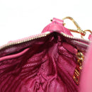 PRADA Schoudertas met Ketting Nylon Roze Goud Auth 177013V-22