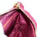 PRADA Schoudertas met Ketting Nylon Roze Goud Auth 177013V-23
