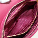 PRADA Schoudertas met Ketting Nylon Roze Goud Auth 177013V-25