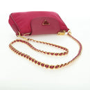 PRADA Schoudertas met Ketting Nylon Roze Goud Auth 177013V-7