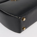 Salvatore Ferragamo Gancini Hand Bag Leather 2way Black Gold Auth 177018-10