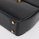 Salvatore Ferragamo Gancini Hand Bag Leather 2way Black Gold Auth 177018-16