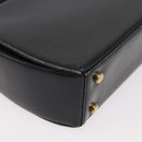 Salvatore Ferragamo Gancini Hand Bag Leather 2way Black Gold Auth 177018-17