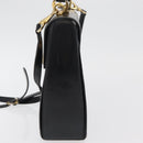 Salvatore Ferragamo Gancini Hand Bag Leather 2way Black Gold Auth 177018-3