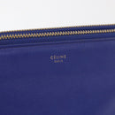CELINE Trio Shoulder Bag Leather Blue Gold Auth 177022-17