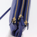 CELINE Trio Shoulder Bag Leather Blue Gold Auth 177022-10