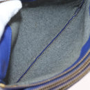 CELINE Trio Shoulder Bag Leather Blue Gold Auth 177022-11