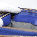 CELINE Trio Shoulder Bag Leather Blue Gold Auth 177022-12