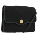 Christian Dior Trotter Canvas Shoulder Bag Black Gold Auth 177024A-1