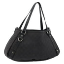 GUCCI GG Canvas Abbey Tote Bag Black Silver 293578 Auth 177025A-1