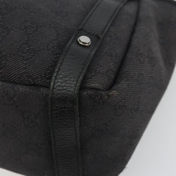 GUCCI GG Canvas Abbey Tote Bag Black Silver 293578 Auth 177025A