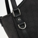 GUCCI GG Canvas Abbey Tote Bag Black Silver 293578 Auth 177025A-17