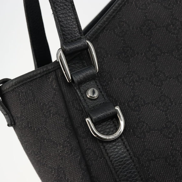 GUCCI GG Canvas Abbey Tote Bag Black Silver 293578 Auth 177025A