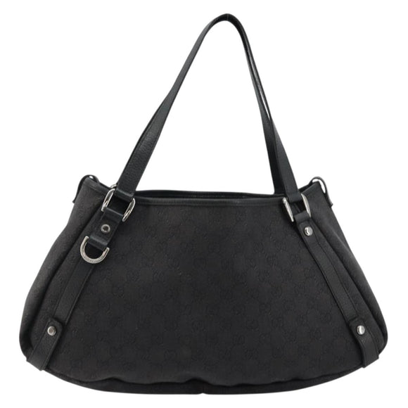 GUCCI GG Canvas Abbey Tote Bag Black Silver 293578 Auth 177025A