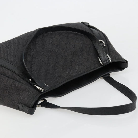 GUCCI GG Canvas Abbey Tote Bag Black Silver 293578 Auth 177025A