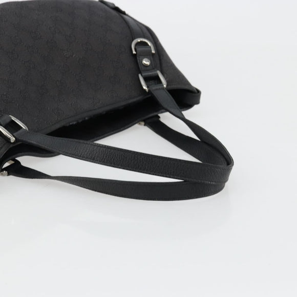 GUCCI GG Canvas Abbey Tote Bag Black Silver 293578 Auth 177025A