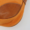 Miu Miu Shoulder Bag Canvas Orange Gold Auth 177028A-9