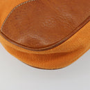 Miu Miu Shoulder Bag Canvas Orange Gold Auth 177028A-14