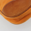 Miu Miu Shoulder Bag Canvas Orange Gold Auth 177028A-16