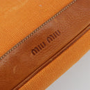 Miu Miu Shoulder Bag Canvas Orange Gold Auth 177028A-17