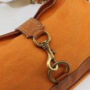 Miu Miu Shoulder Bag Canvas Orange Gold Auth 177028A-18