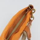 Miu Miu Shoulder Bag Canvas Orange Gold Auth 177028A-10