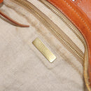 Miu Miu Shoulder Bag Canvas Orange Gold Auth 177028A-20